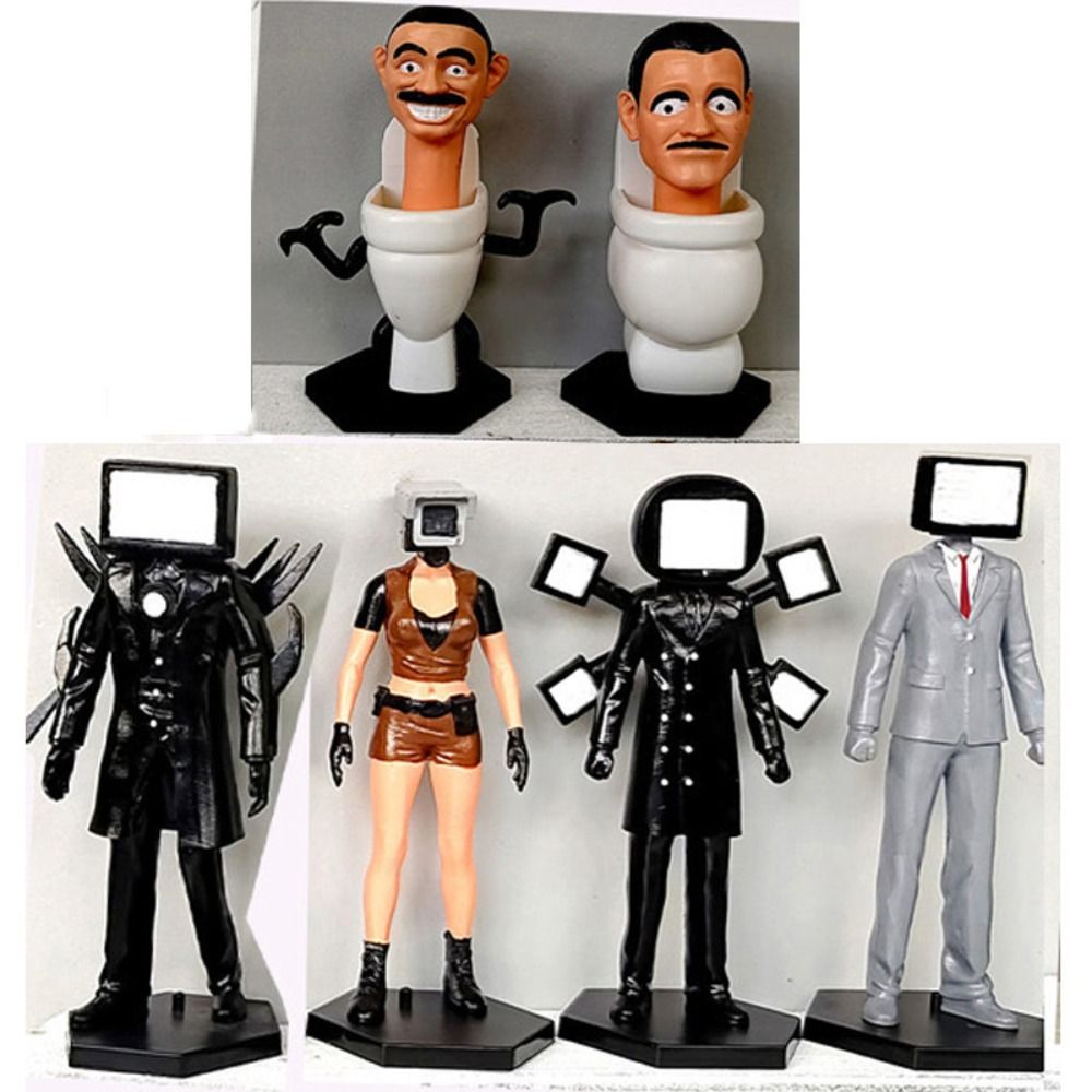 Camera Man Figures Toy Monitor Cameraman Toilet Man Action Figure Skibidi Toilet with Base Skibidi Toilet Monitor Toy Doll Toy Model Skibidi Model Decoration Collection. 