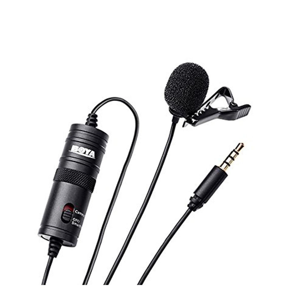 Boya BYM1 Omnidirectional Lavalier Condenser Microphone with 20ft Audio Cable (Black) - Microphone - Microphone - মাইক্রোফোন