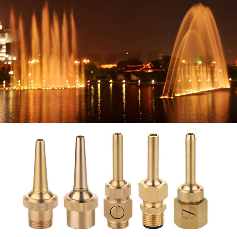 Full copper fan shaped gushing spring mushroom cedar jade pillar courtyard rockery water feature interactive fountain nozzle. 