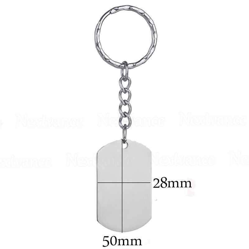 Nextvance Key Chain Stainless Steel Customized Keychain Engrave Photo Text Name Plate Personality For Anime Family Jewelry Gift