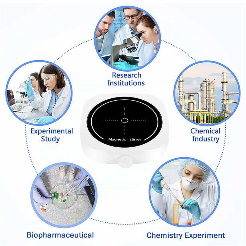 Magnetic Stirrer Mini Lab Stir Mixer Portable Stirrer Plate with Stir Bar 2L 4000RPM for Laboratory EU Plug. 