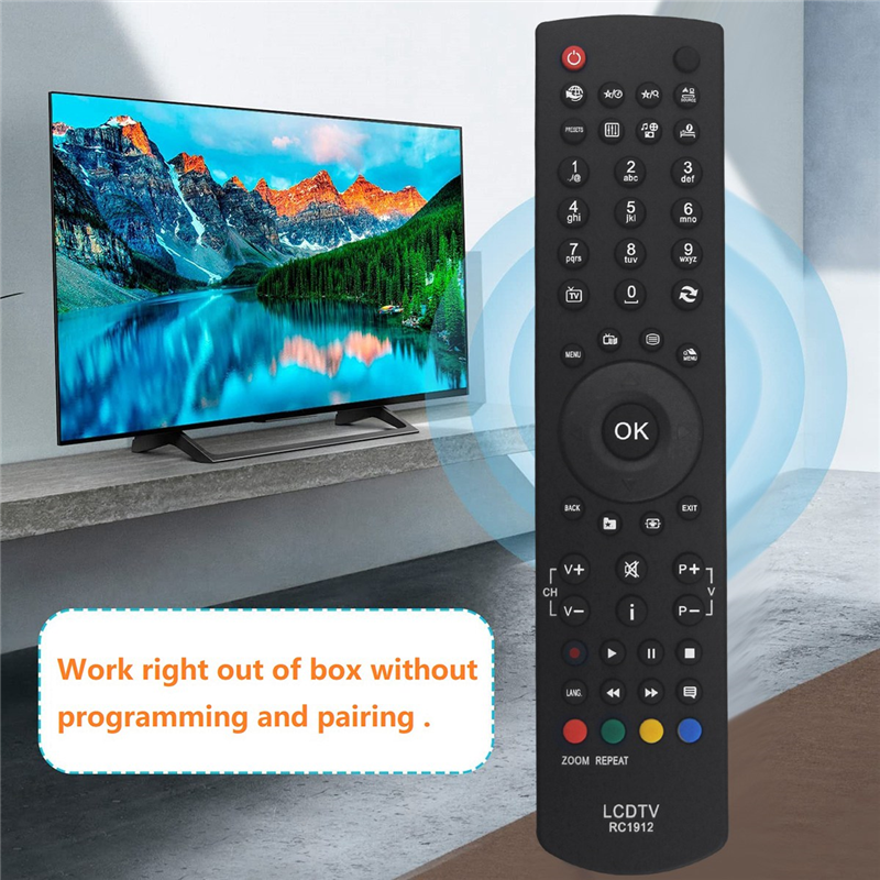 1 Piece Replace RC1912 Remote Control Black Plastic for Celcus TV 22167FHDDVD P48LED14 DLED32167HD. 