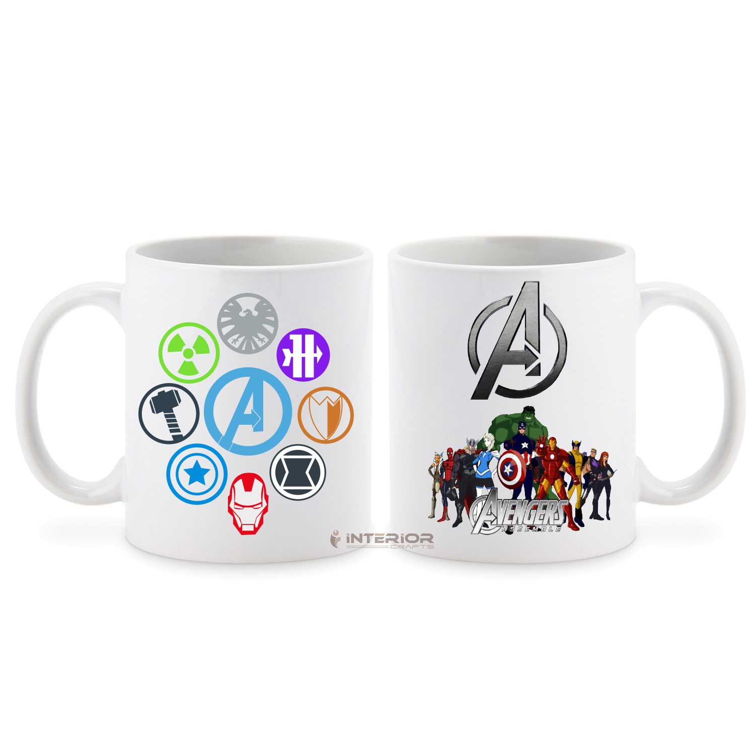 Infinitys Marvel Avengers & Avengers Logo Design Printed White Ceramic Tea, Milk and Coffee Mug/Cup Best Gift for Girls Men Women Boys Girlfriend Boyfriend Brother Sister (Pack Of 1) INTE-6513