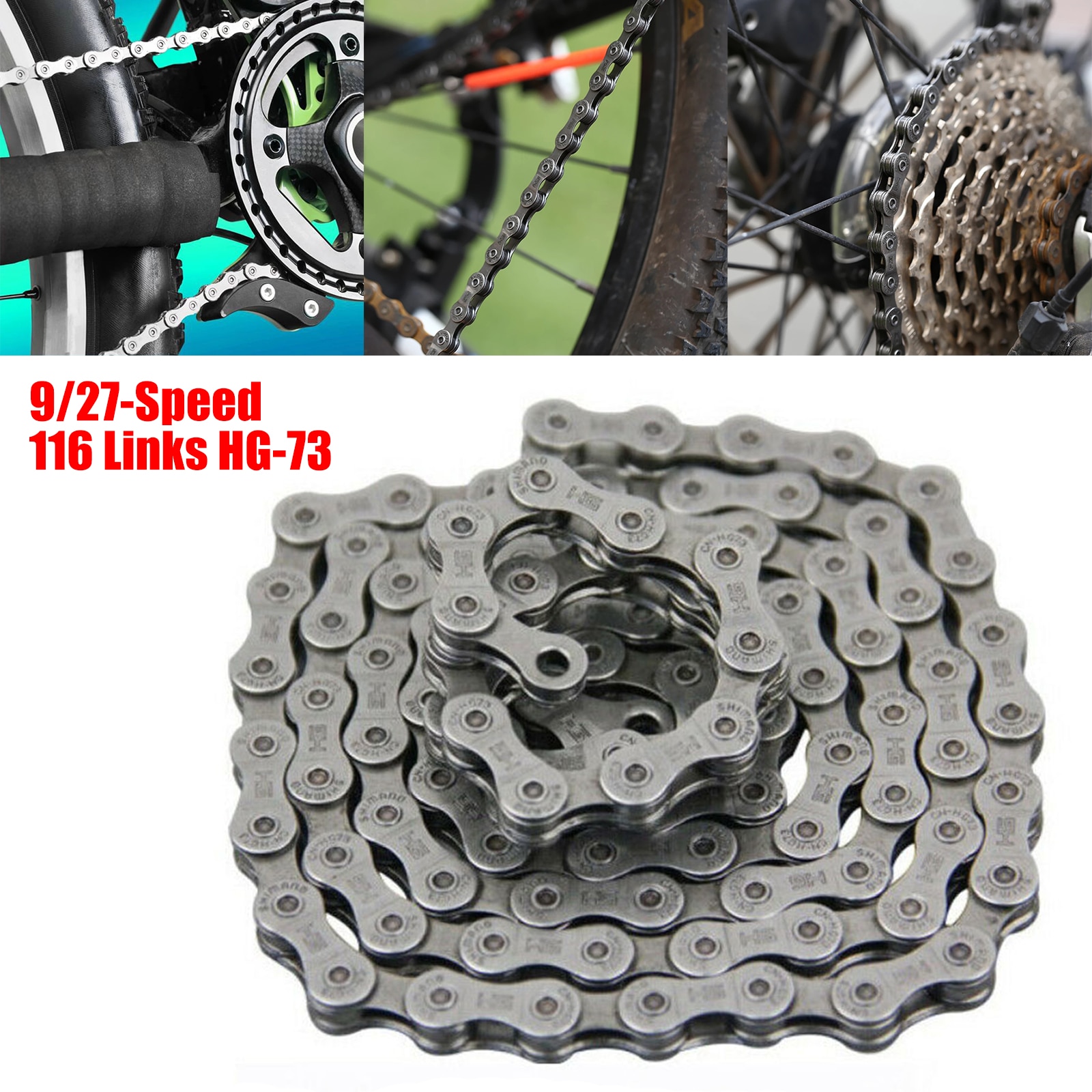 Bicycle Chain 9 Speed SHIMANO Deore LX 105 Chain Mountain Steel Silver 116 links  (Made in Japan) Bicycle Accessories. 
