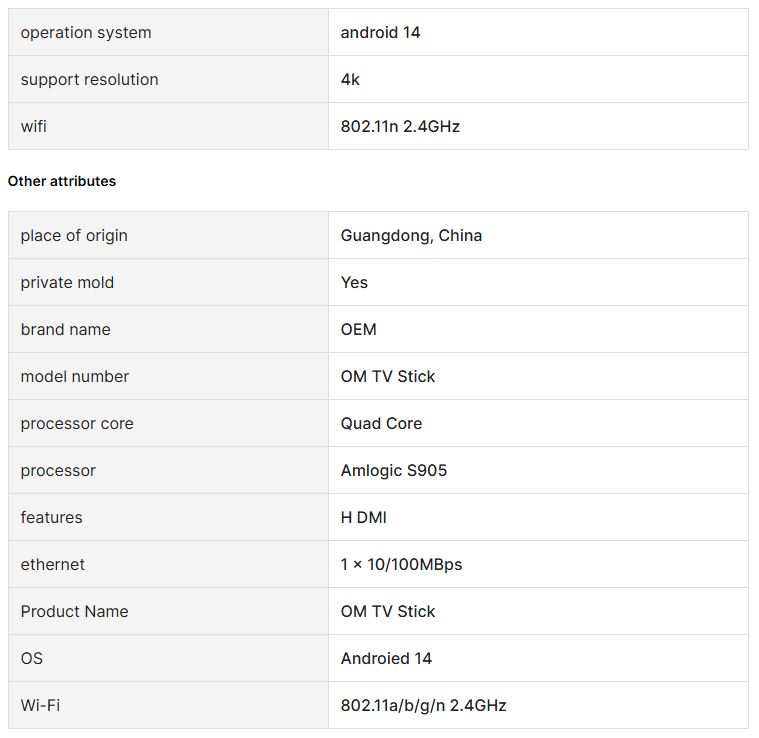 Amlogic S905 Smart TV Stick High Speed 4k WIFI 6 OM Android TV Stick. 