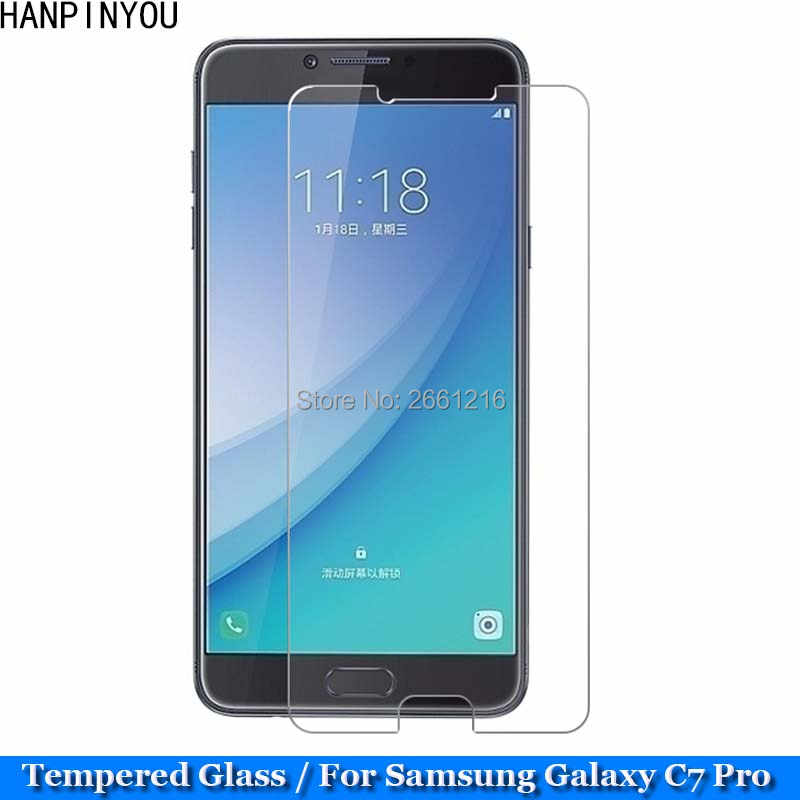 Samsung Galaxy C7 Pro Tempered Glass Screen Protector 2.5D -Transparent. 