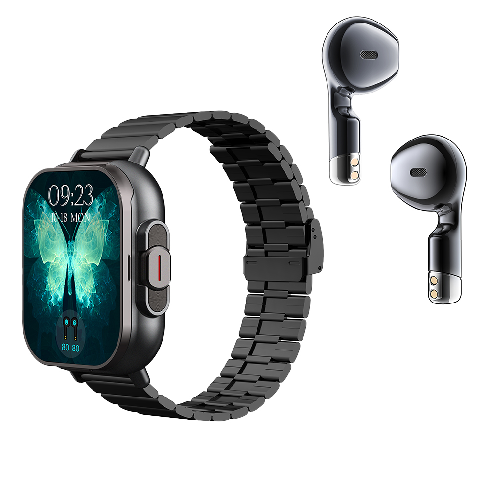 D8 Smart Watch With Earbuds Fitness Tracker Sports Recorder Heart