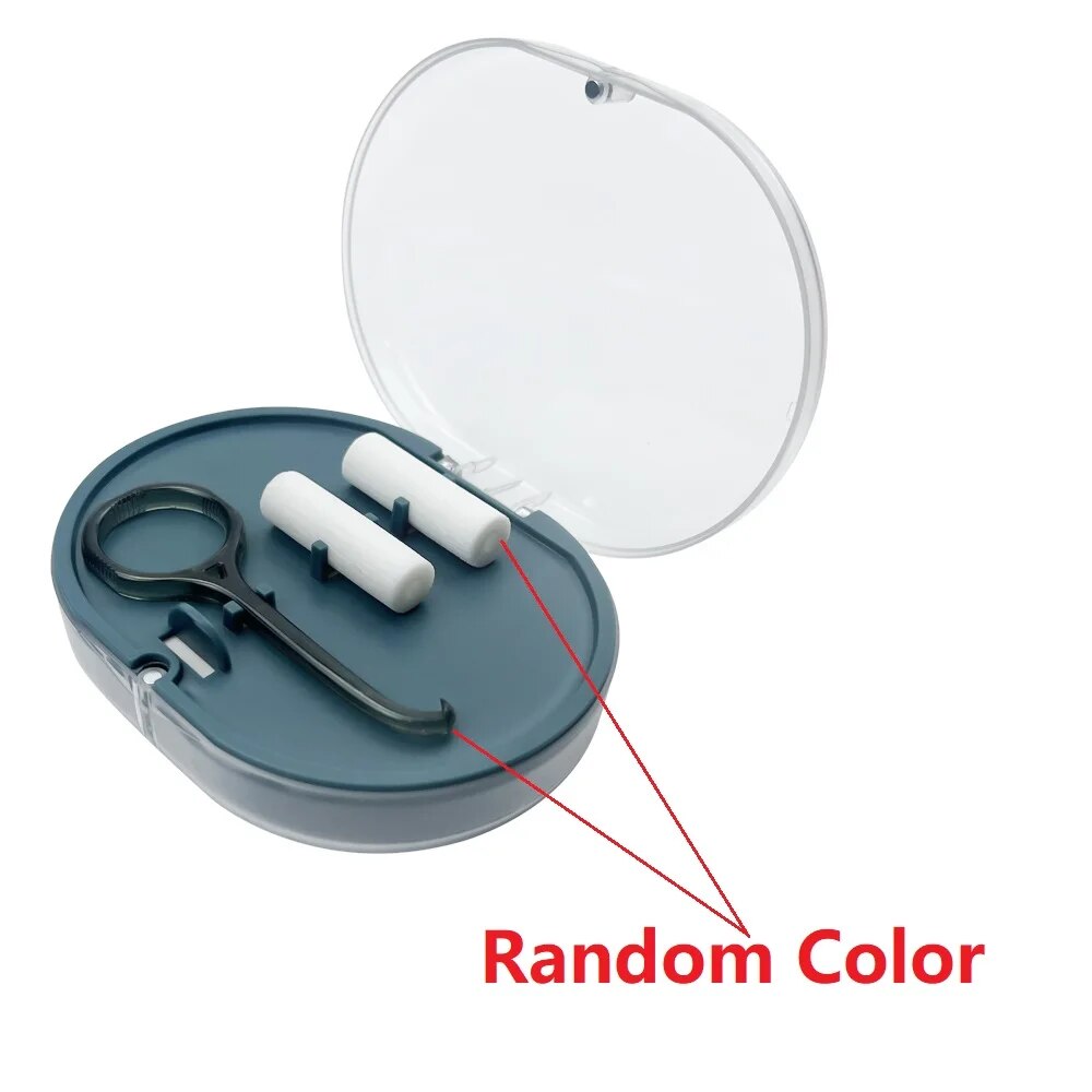 2 Layers Retainer Box Orthodontic Braces Storage Box With Mirror Aligner Remover Chewies Denture Cleaning Case Oral Hygiene Tool