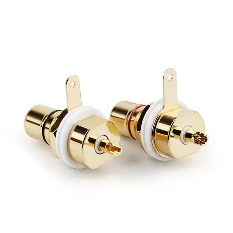 RCA Connector Female Socket Chassis Panel Mount CMC Connectors Audio Jack Red Black Cycle Nut AV Terminal Consumer Electronics. 