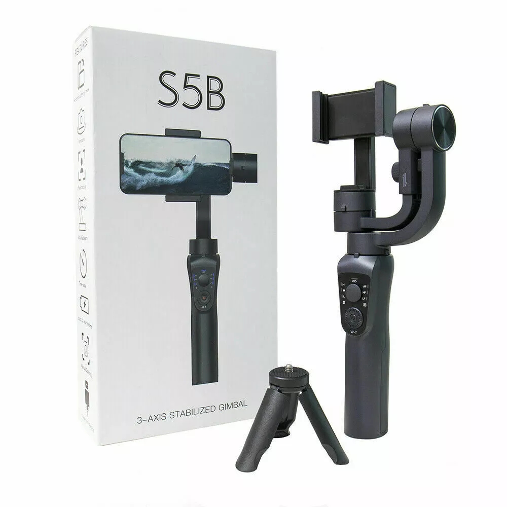 S5B 3-axis gimbal stabilizer Gopro camera stabilizer handheld selfie stick Tripod for smartphone connection Bluetooth. 