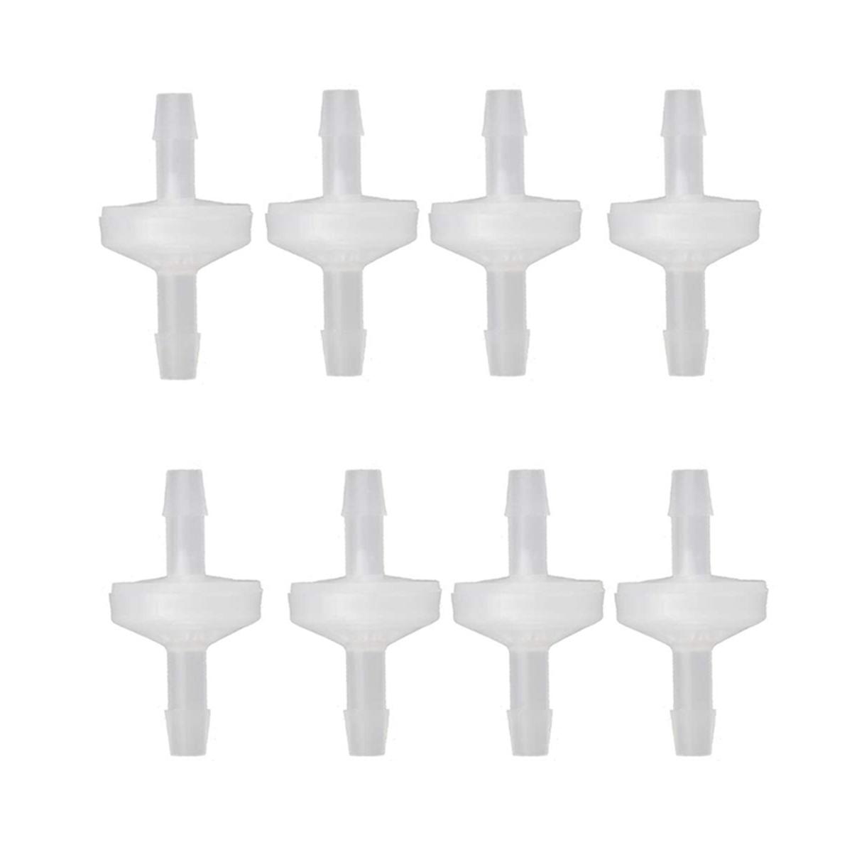 8 Pcs 1/4Inch Check Valve 6mm PVDF One Way Valve Inline Check Valve Non Return Check Valve for Fuel Gas Liquid Air