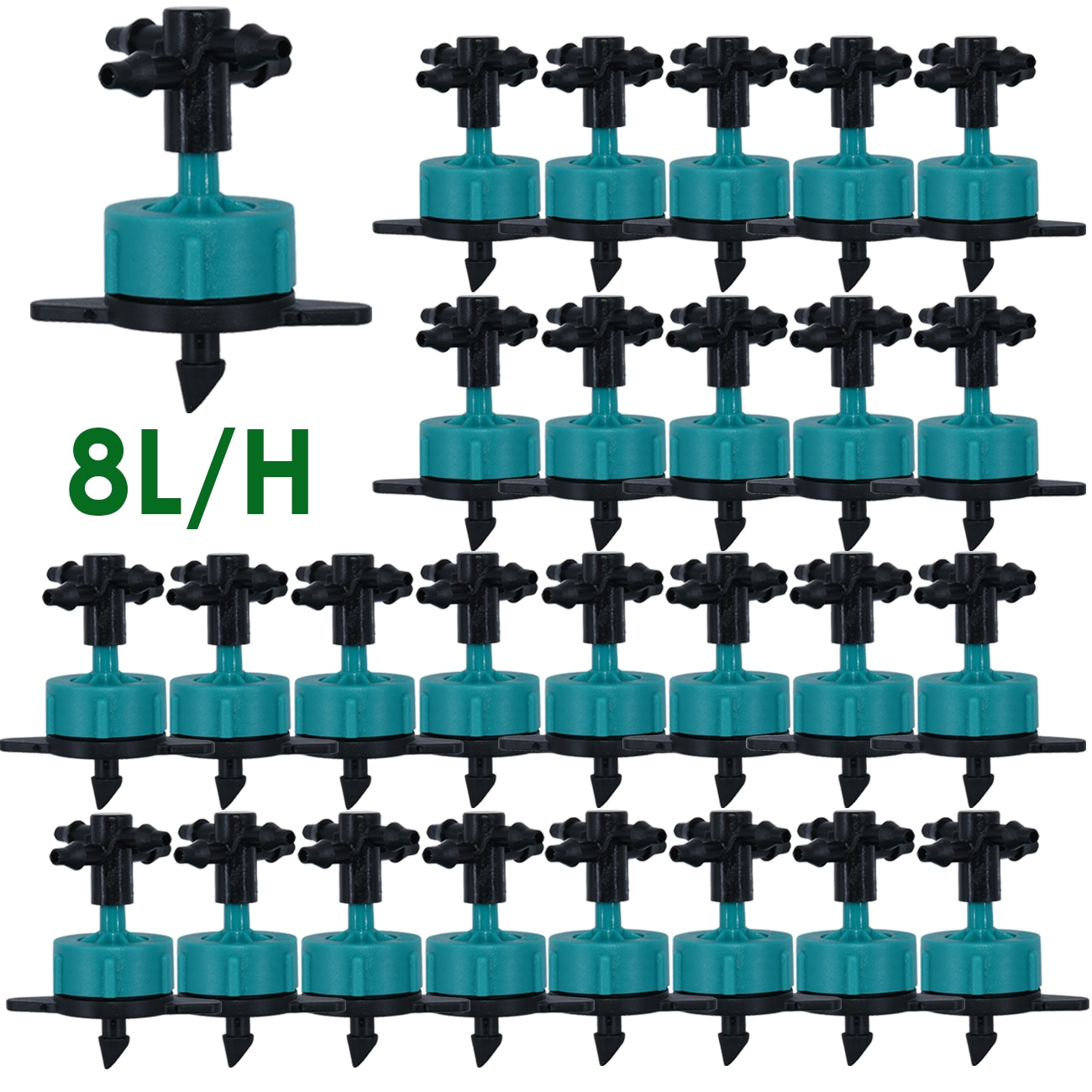 Irrigation 2L/4L/8L Steady flow dripper with 4-way cross Connector Agriculture Drip water irrigation Drip arrow connector 20Sets. 