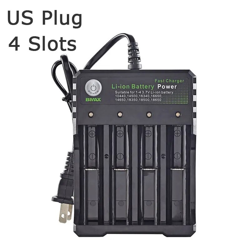 18650 Li-ion Battery Charger 4 Slots AC 110V 220V EU/US Dual For 18650 Charging 3.7V 4.2V Rechargeable Charge for 18500. 