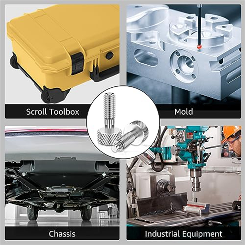 Handle Release Pins Kit Tool Box Handle Removal, Hand Retractable Spring Plunger Stainless Steel M6 Quick Release Set. 