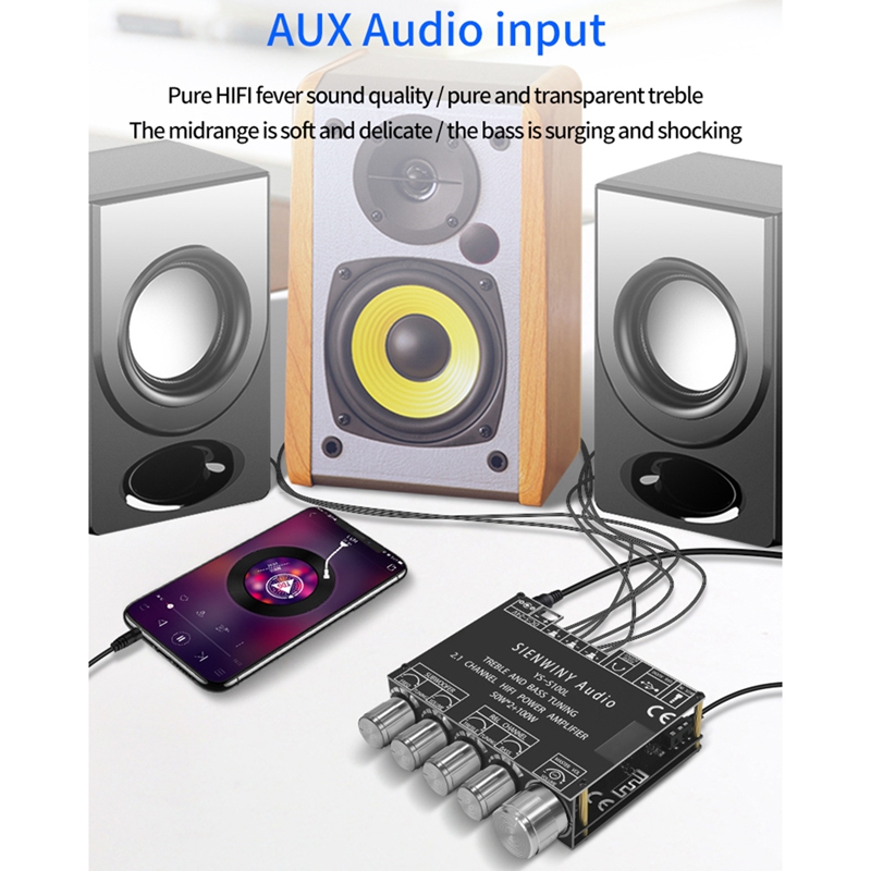 YS-S100L Bluetooth Audio Amplifier Board Audio Amplifier Module Black 50X2+100W. 