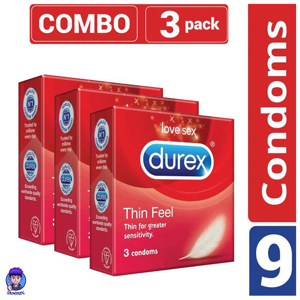 Durex Thin Feel Condom Combo 3 Pack 9Pcs