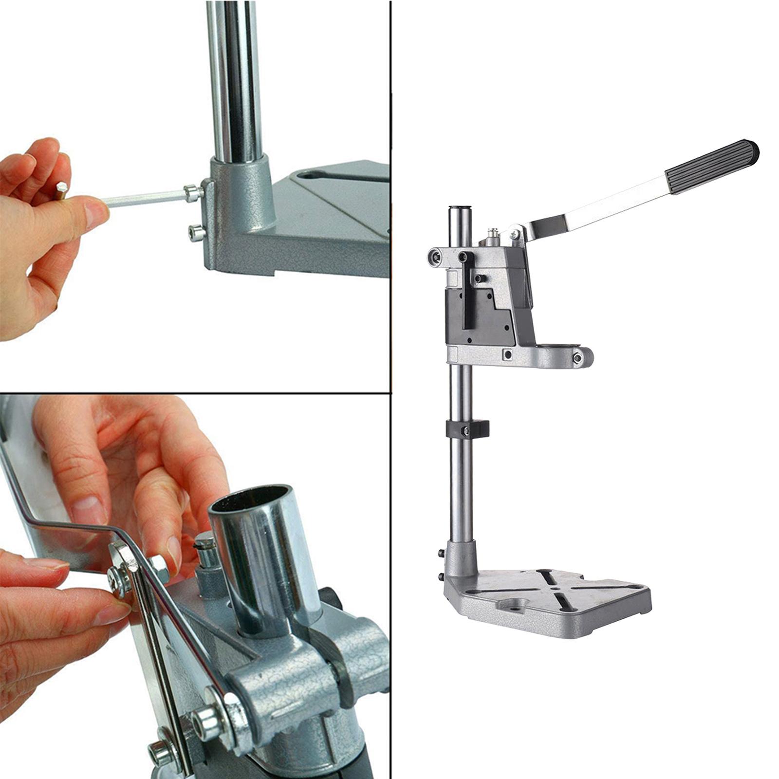 Drill Press Stand for Hand Drill,Adjustable Bench Clamp Drill Press Floor Stand Workbench Repair Tool for Drilling Collet Workshop Aluminum Base. 