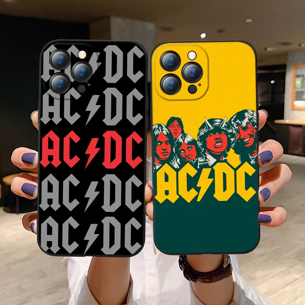 For IPhone 14 AC/DC Music Band Phone Case for IPhone 14 Pro 13 12 11 Pro X XS XR Max 7 8 Plus Bumper Shockproof Covers BruberryBe. 