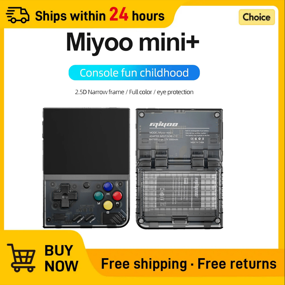 MIYOO Mini Plus Portable Retro Handheld Game Console V2 Mini+ 3.5 Inch -Option -black-64GB-Option -black-64GB. 