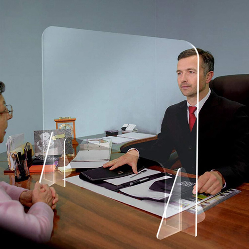 Sneeze Desk Partition Baffle Screen Anti- Transparent Isolation Protection Board Secure Divider Baffle. 