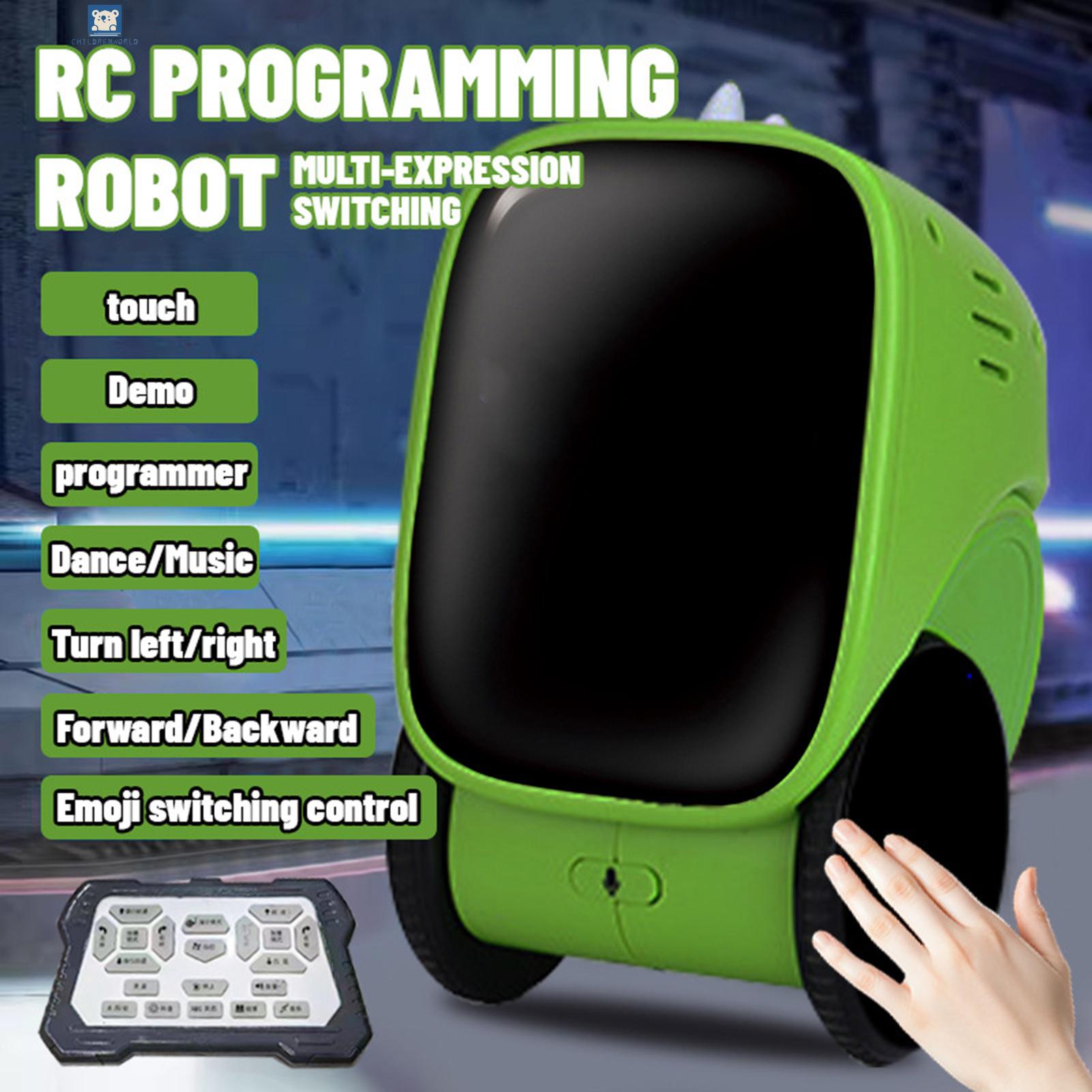 Childrenworld Facial Expression Robot Toy Interactive Rc Stunt Robot Toy with Led Eyes Touch Sensing for Kids Educational Programmable Remote Control Robot Toy for Toddlers 2.4ghz Rc Robot Toy with for Children. 