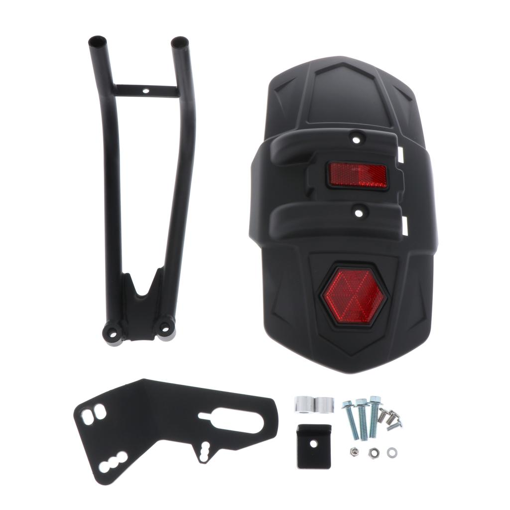 Motorcycle Universal Rear Fender Bracket with reflector and setup clump. 
