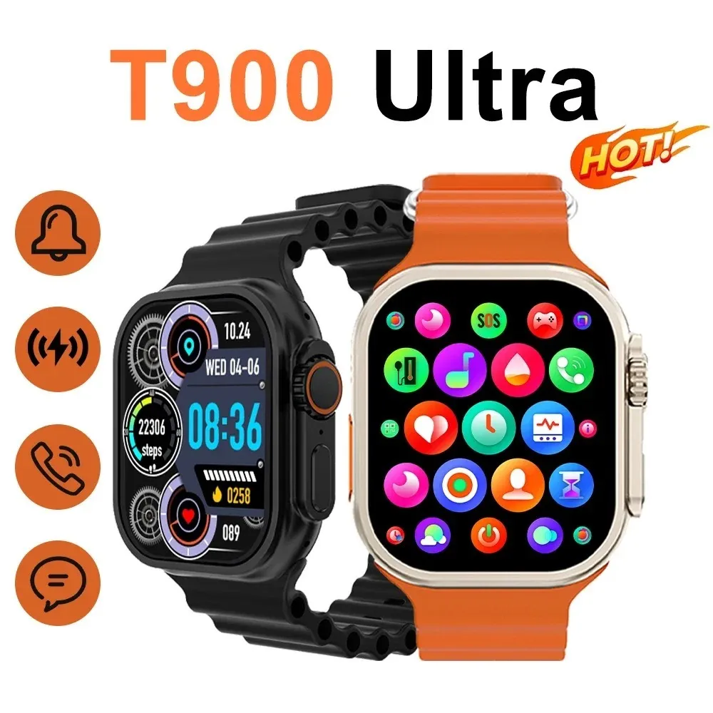 T900 Ultra 2 Smart Watch Bluetooth Heart Rate Smartwatch for Men Women Ultra Seris 8 Iwo Bluetooth Call Wireless Charge Watch