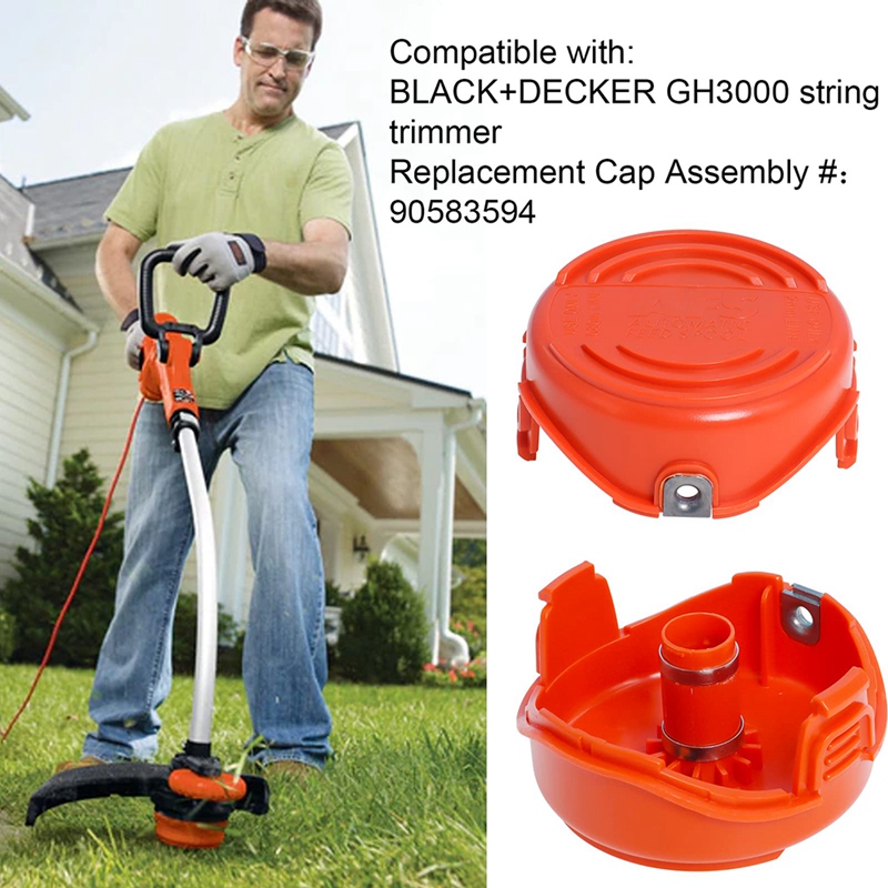 OUMERY 90583594 Replacement Spool Caps Assembly Compatible with for Black+Decker GH3000 String Trimmer(4 Pack). 