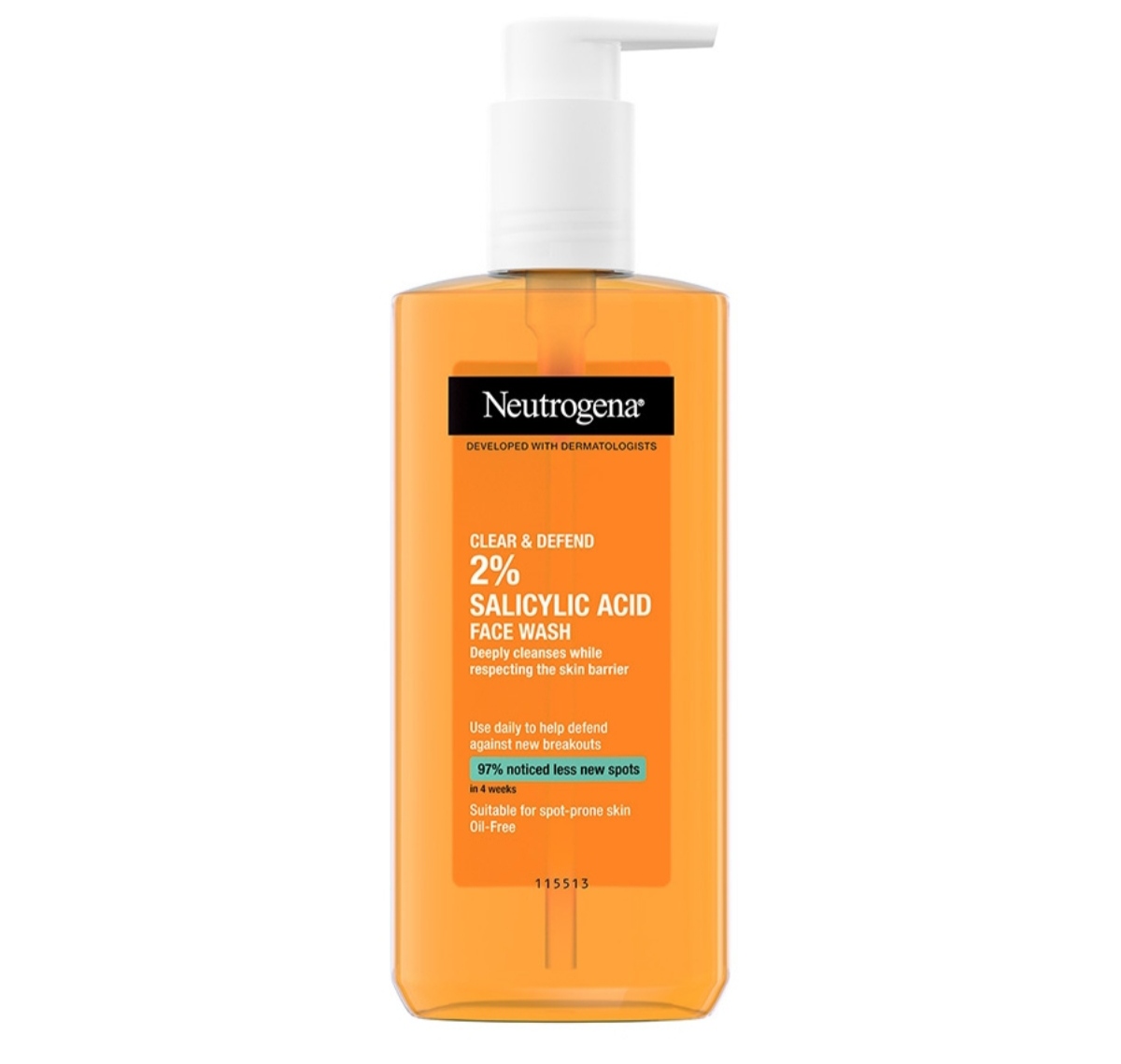 NEUTROGENA Clear & Defend 2% Salicylic Acid Face Wash 200ml - Oil Free Face Wash