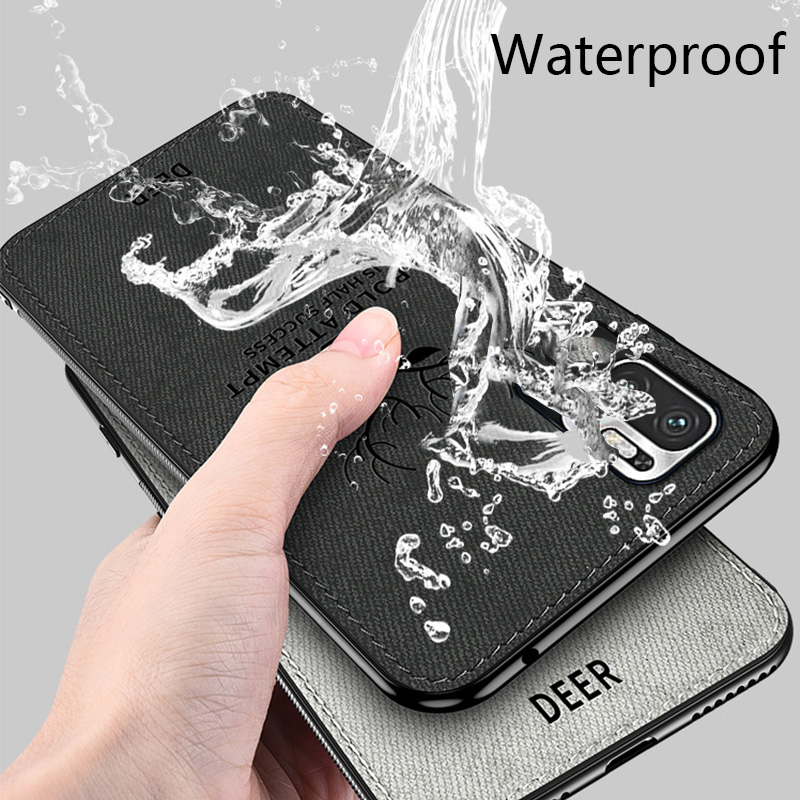 Biruiqu For Redmi Note 10 5G Hybrid Soft TPU Deer Pattern Leather Shockproof Case Cover. 