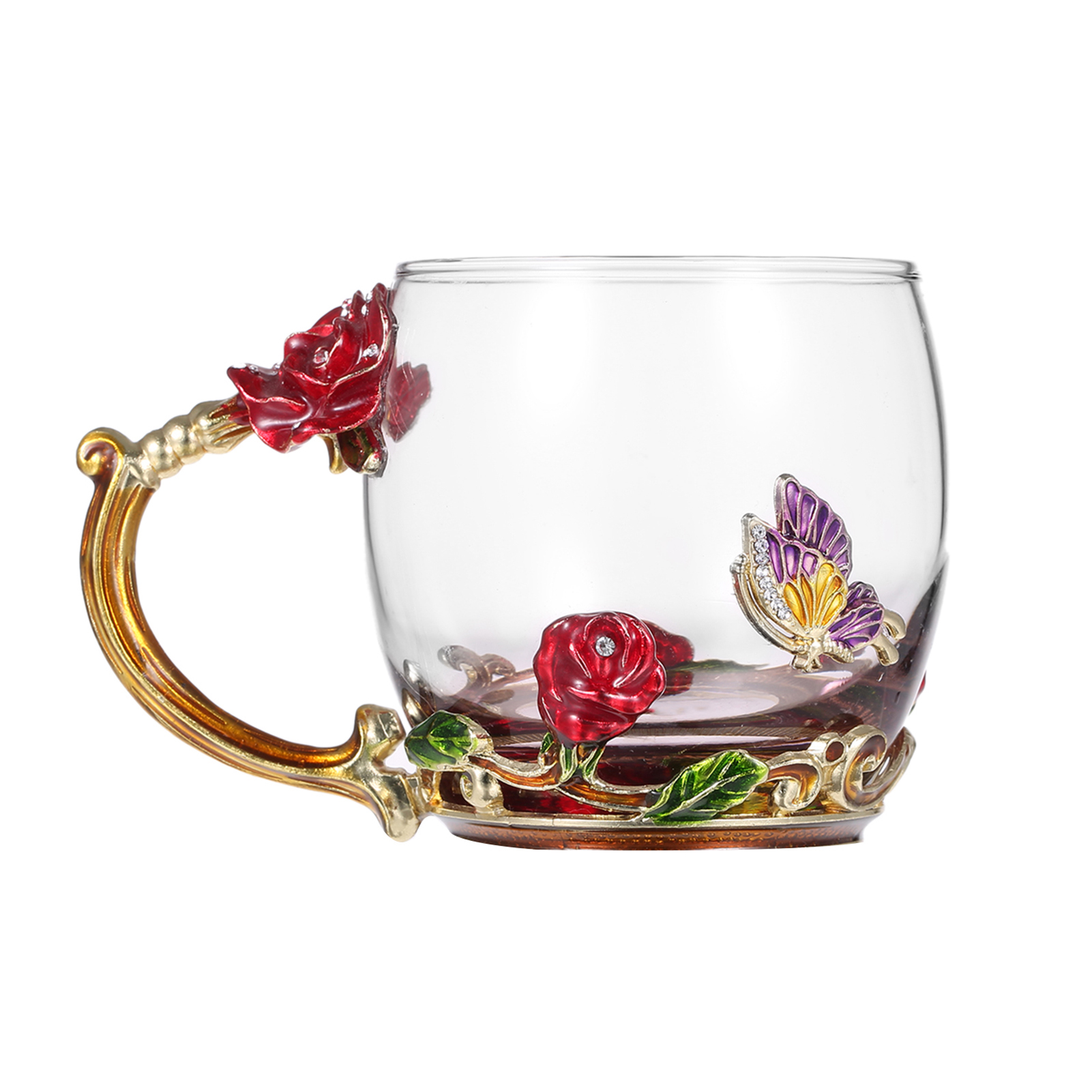 Red Rose Enamel Craft Water Cup Drink Mug With Handle Design Tea Coffee Cup With Spoon Cleaning Cloth Set 3ml Buy Online At Best Prices In Bangladesh Daraz Com
