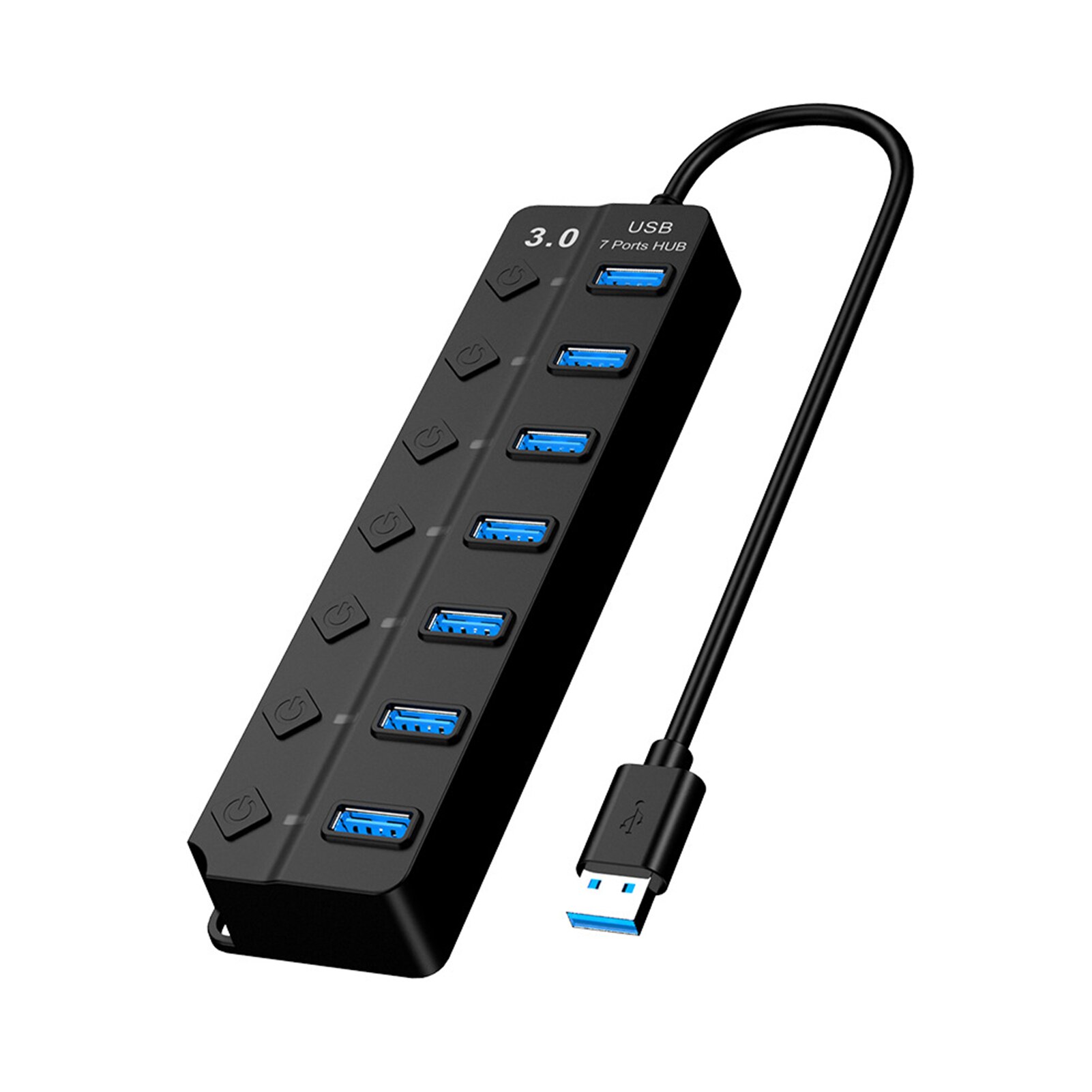 【VisioN Shop】Easy Use Computer Accessories USB Hub 3.0 5Gbps High Speed 7 Port For Laptop Adapter With Individual Switch. 