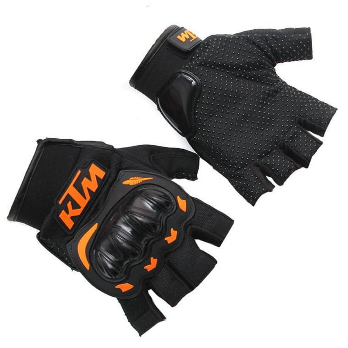 Motorcycle half Hand gloves for biker ktm orange