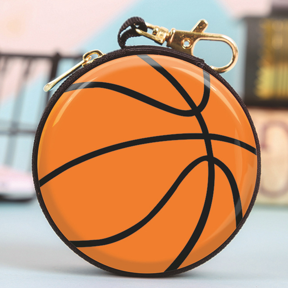 Ball Shaped Zipper Coin Purse Small Purse Cartoon Change Wallet Zip Coin Bag for Children Birthday Gifts