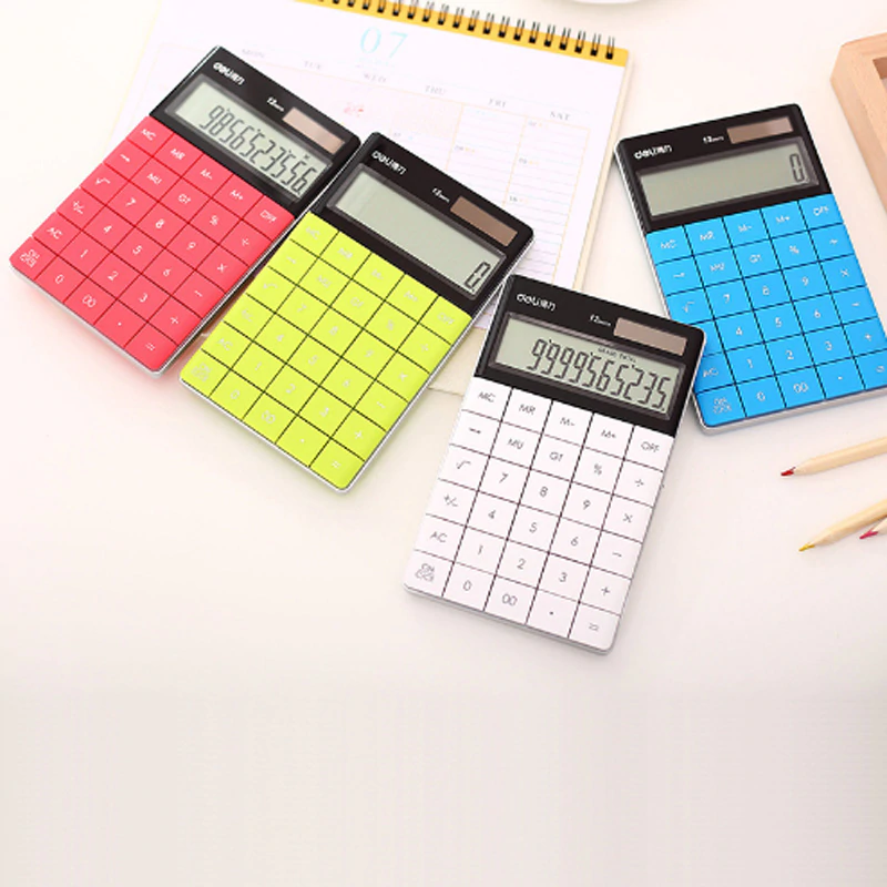 Deli 1589 Slim Type Big Screen & Big Button Mathematics Calculator. 