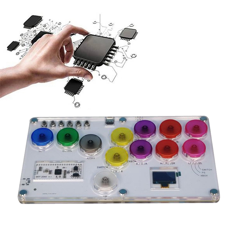RP2040 Joystick Fighting Keyboard For Hitbox Raspberry Pi Street Fighter 6 Tekken Game Covered Punk For PS4 Joystick. 