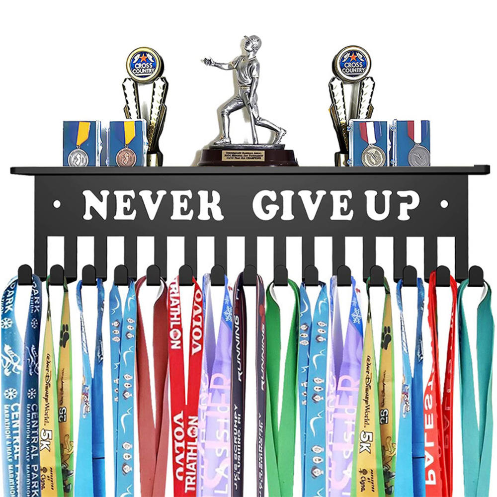 Wall-mounted Medal hanger display Space-saving Customizable Trophy shelf Stainless steel Rust-proof Sports medal display rack