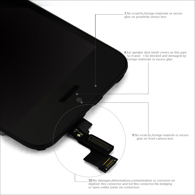 LCD No Frame For iPhone 5S A1453 A1457 A1518 A1528 A1530 A1533 Display Touch Screen Digitizer Assembly Replacement Parts. 