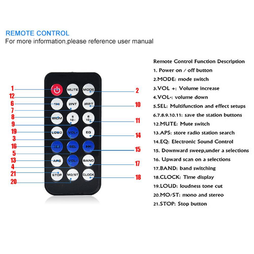 Bluetooth Car MP3 Player Audio Stereo 4X60W Car Radio 12V In-dash 1 Din FM Aux Input Receiver. 