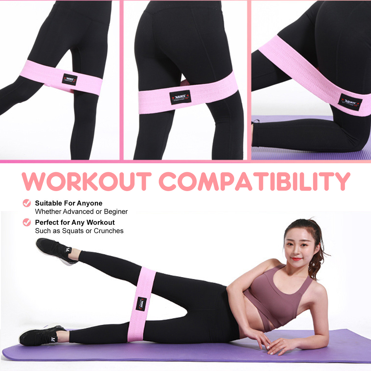 Sport Polyester Exercise Loop Resistance Band Circles Glute Yoga