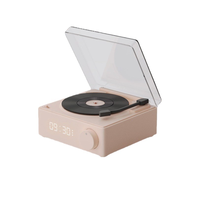 Atomic alarm clock sound, wireless Bluetooth creative small card, USB mini vinyl record player speaker. 