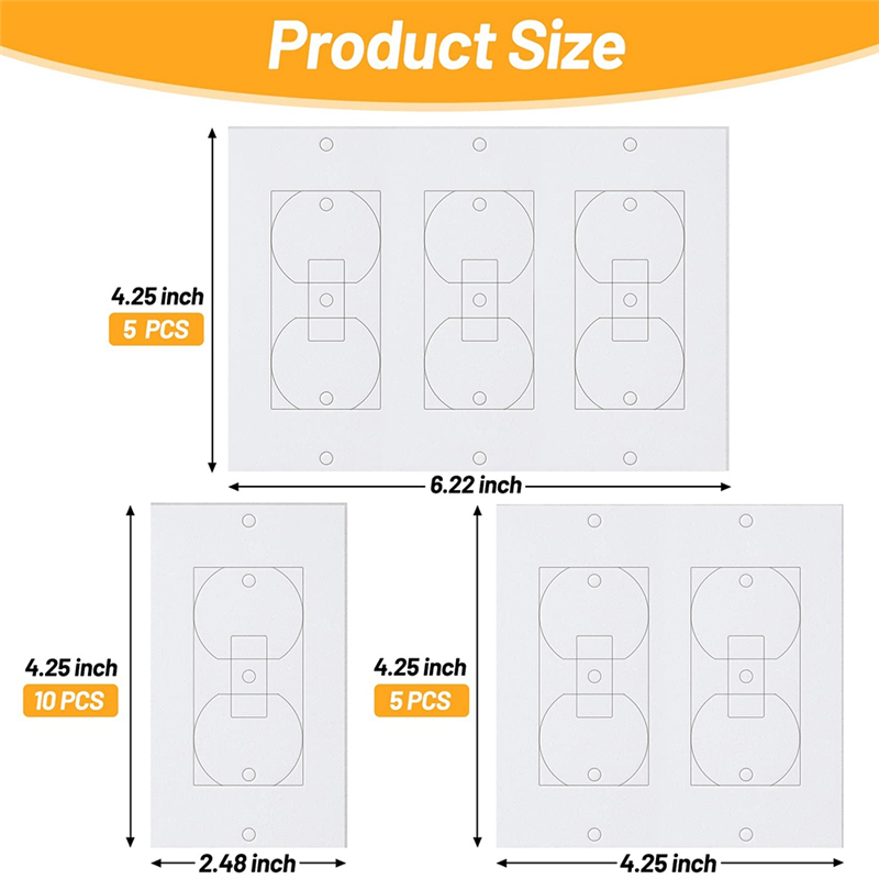 20Pcs Wall Insulation Outlet Insulators Sealers for Light, Switch. 