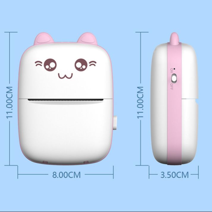 Mini Thermal Printer Wireless BT Label Photo Memo Wrong Question Printing Tag Bluetooth Ink-free Printer USB Cable Portable. 