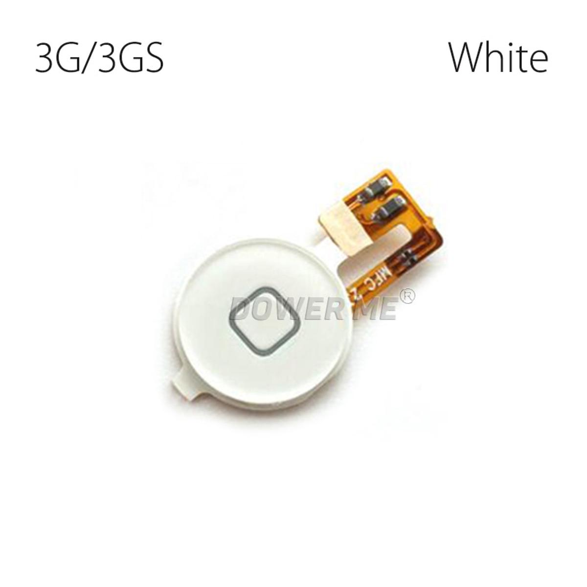 Aocarmo Main Home Button Key With Flex Cable For iPhone 3G 3GS Black/White Replacement