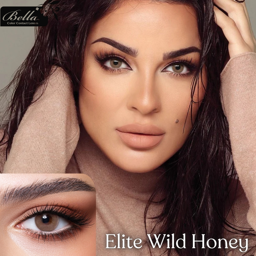 New Bella Wild Honey Elite Contact Lens With Regular Kit Box For Men and Women. 1 Pair Bella Color Contact Lens For Eye Makeup and Cosmetics. Bella Elite Series. #wildhoney. 