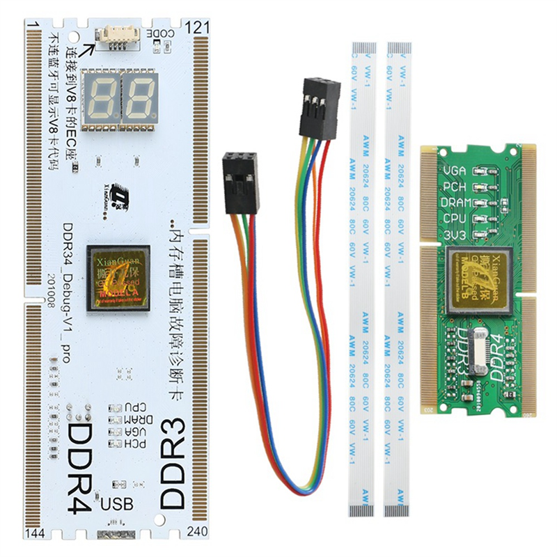 Laptop/Desktop Motherboard Memory Slot DDR3/DDR4 Diagnostic Analyzer Test Card Notebook for DDR3/4 Repair. 