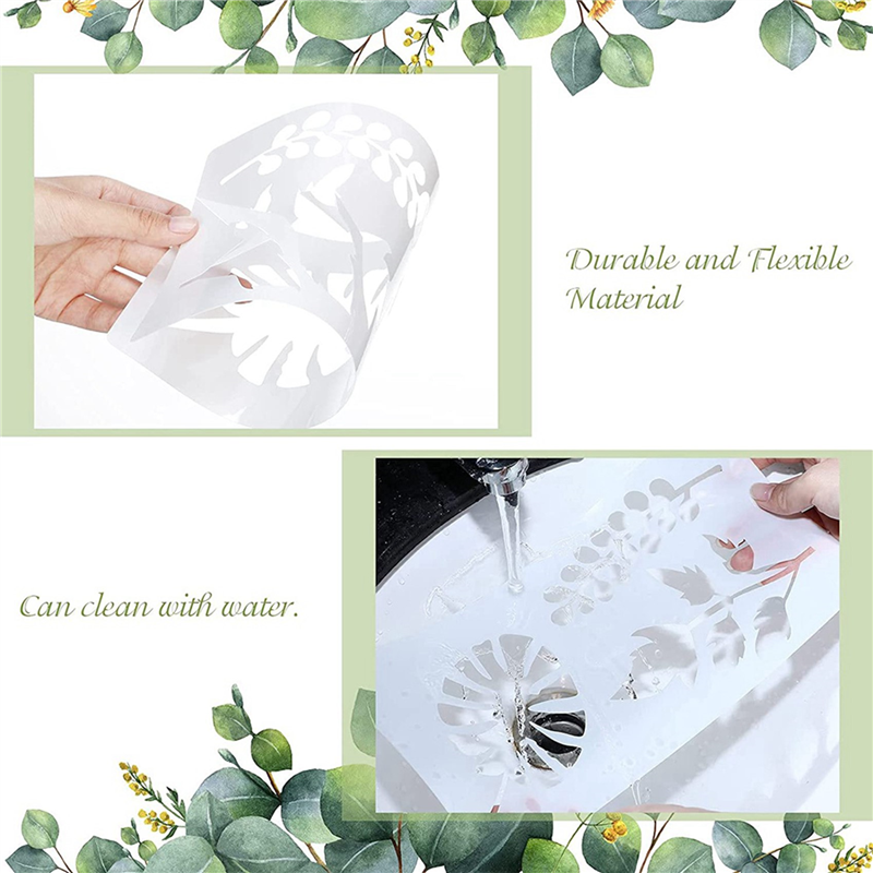 48 Pieces Leaves Stencil Reusable Sheet Painting Stencil Sheet Wall Stencil Leaf Pattern Template Tropical Leaf Reusable. 