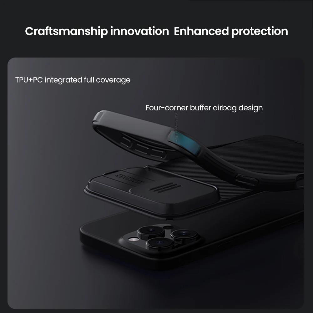 For iPhone 16 Pro Max / 16 Pro Case Nillkin Slide Lens Protection Bumper Camera Protection Back Cover for iPhone 16 Pro Max. 