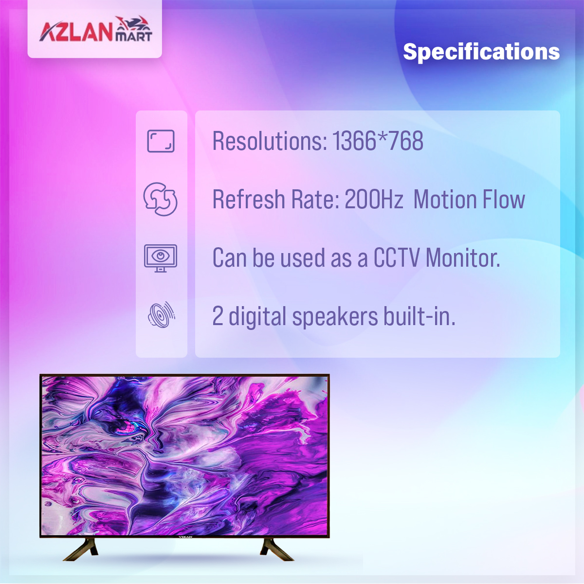 Vikan 32 Inche Hd Led Tv Basic 4k Supported. 