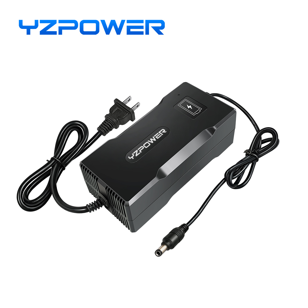 YZPOWER 42V 5A lithium battery charger intelligent fast charging 36V 10S electric bicycle power tool universal with cooling fan. 